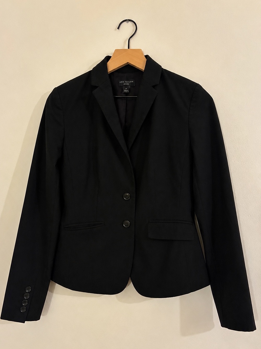 Ann Taylor Black Tailored Two-Button Blazer